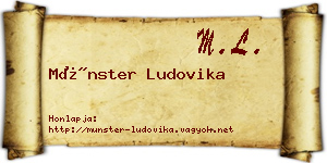 Münster Ludovika névjegykártya